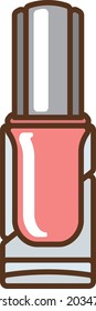 Pink nail polish seen from the front