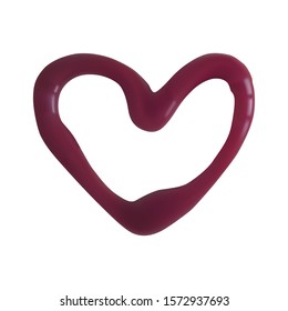 Pink nail Polish in the shape of a heart. Valentine day greeting card.