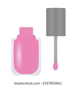 Esmalte de uñas rosa, ilustración vectorial