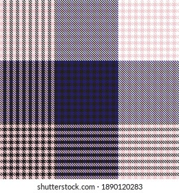 Pink Navy Asymmetric Plaid textured seamless pattern suitable for fashion textiles and graphics