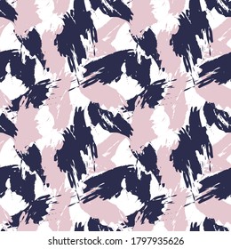 Pink Navy Brush Stroke Camouflage abstract seamless pattern background suitable for fashion textiles, graphics