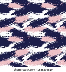 Pink Navy Brush Stroke Camouflage abstract seamless pattern background suitable for fashion textiles, graphics