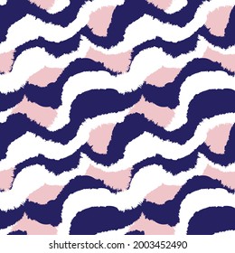 Pink Navy Brush stroke fur pattern design for fashion prints, homeware, graphics, backgrounds