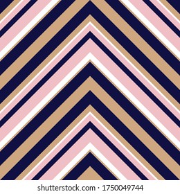 Pink and navy Chevron diagonal striped seamless pattern background suitable for fashion textiles, graphics