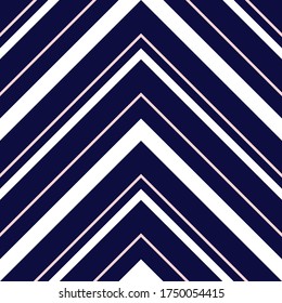 Pink and navy Chevron diagonal striped seamless pattern background suitable for fashion textiles, graphics