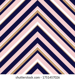 Pink and navy Chevron diagonal striped seamless pattern background suitable for fashion textiles, graphics
