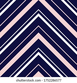 Pink and navy Chevron diagonal striped seamless pattern background suitable for fashion textiles, graphics