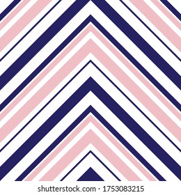 Color rosa y marino Chevron diagonal rayado fondo de patrón sin costura adecuado para textiles de moda, gráficos