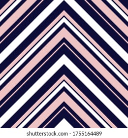 Color rosa y marino Chevron diagonal rayado fondo de patrón sin costura adecuado para textiles de moda, gráficos