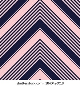 Color rosa y marino Chevron diagonal rayado fondo de patrón sin costura adecuado para textiles de moda, gráficos