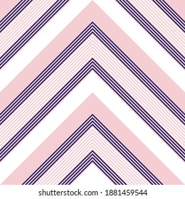 Pink and navy Chevron diagonal striped seamless pattern background suitable for fashion textiles, graphics