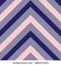 Color rosa y marino Chevron diagonal rayado fondo de patrón sin costura adecuado para textiles de moda, gráficos