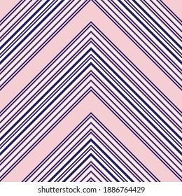 Pink and navy Chevron diagonal striped seamless pattern background suitable for fashion textiles, graphics
