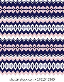 Pink Navy Christmas fair isle pattern background for fashion textiles, knitwear and graphics