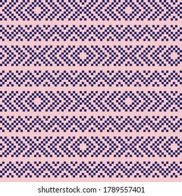 Pink Navy Christmas fair isle pattern background for fashion textiles, knitwear and graphics