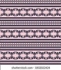 Pink Navy Christmas fair isle pattern background for fashion textiles, knitwear and graphics