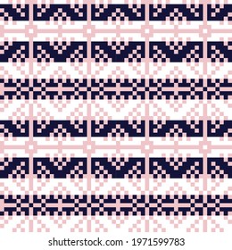 Pink Navy Christmas fair isle pattern background for fashion textiles, knitwear and graphics