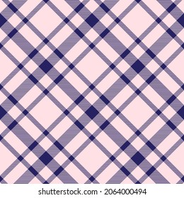 Pink Navy Diagonal Plaid Tartan textured Seamless pattern design suitable for fashion textiles and graphics