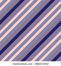 Pink and navy diagonal striped seamless pattern background suitable for fashion textiles, graphics