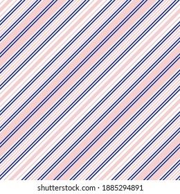 Pink and navy diagonal striped seamless pattern background suitable for fashion textiles, graphics