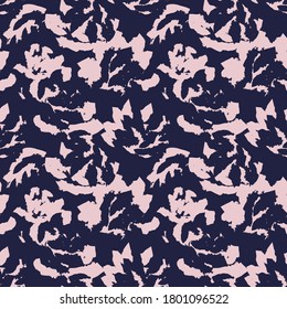 Pink and Navy Floral brush strokes seamless pattern background for fashion prints, graphics, backgrounds and crafts