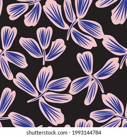 Pink and Navy Floral brush strokes seamless pattern background for fashion prints, graphics, backgrounds and crafts