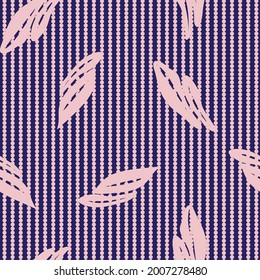 Pink Navy Floral nahtloses Muster mit gestreiftem Hintergrund für Modetextilien und Grafiken