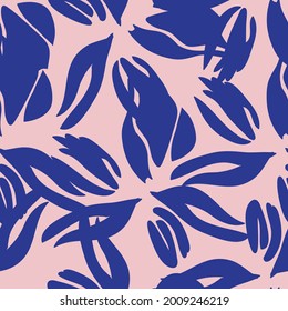 Pink Navy Floral seamless pattern background for fashion textiles, graphics, backgrounds and crafts
