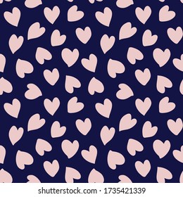 Pink Navy Heart shaped Valentine’s Day seamless pattern background for fashion textiles, graphics