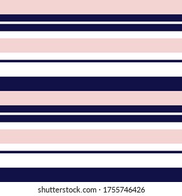 Pink and Navy Horizontal striped seamless pattern background suitable for fashion textiles, graphics