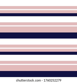 Pink and Navy Horizontal striped seamless pattern background suitable for fashion textiles, graphics
