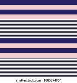 Pink and Navy Horizontal striped seamless pattern background suitable for fashion textiles, graphics