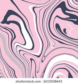 Pink and Navy Marble Fluid Abstract – Feminine Swirl Design