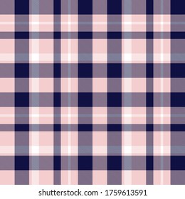 Pink and navy Plaid, checkered, tartan seamless pattern suitable for fashion textiles and graphics