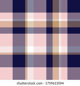 Pink and navy Plaid, checkered, tartan seamless pattern suitable for fashion textiles and graphics