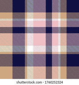 Pink and navy Plaid, checkered, tartan seamless pattern suitable for fashion textiles and graphics