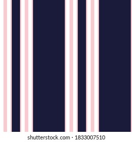 Pink and Navy vertical striped seamless pattern background suitable for fashion textiles, graphics