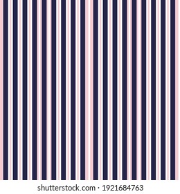 Vertikal gestreifte rosafarbene und Navy-Streifen, nahtlose Muster-Hintergrund, geeignet für Modetextilien, Grafiken