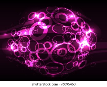pink neon card. Vector illustration