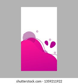 Pink neon dynamic abstract fluid social media background. Wavy bubble web banner, screen, mobile app colorful design. Flowing liquid gradient shapes. Geometric social network stories theme template