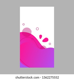 Pink neon dynamic abstract fluid social media background. Wavy bubble web banner, screen, mobile app colorful design. Flowing liquid gradient shapes. Geometric social network stories theme template