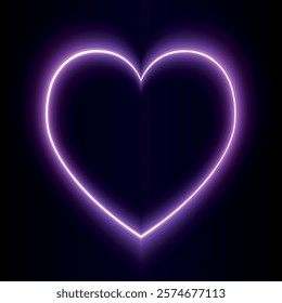 Pink neon heart on dark background