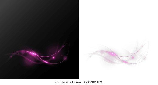 Pink Neon Light Wave Abstract Glow Trail