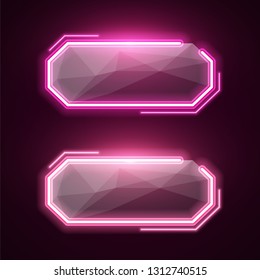 Pink Neon Template Banner Stock Vector (Royalty Free) 1312740515 ...