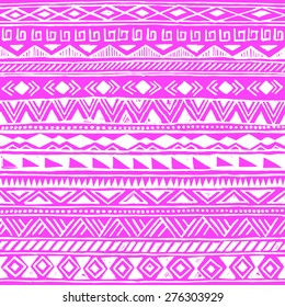 pink neon tribal Navajo seamless pattern. fresh summer aztec geometric print. ethnic hipster backdrop.  