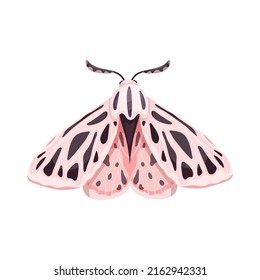Pink Night Moth.Cartoon Vector Graphic.