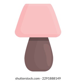 Pink nightlight icon cartoon vector. House design. Home interior