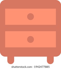 Pink nightstand, illustration, vector on a white background