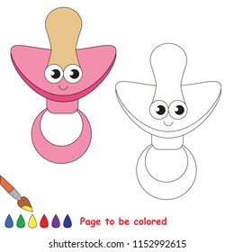Pink nipple to be colored, the coloring book for preschool kids with easy educational gaming level.