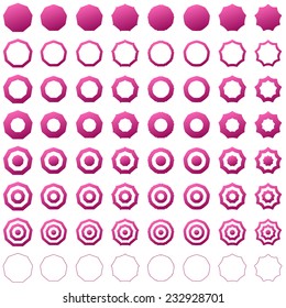 Pink nonagon set